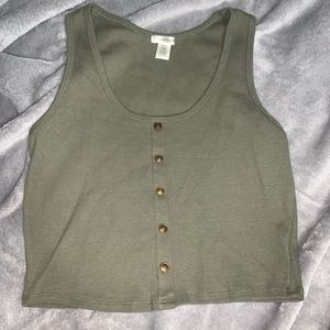 Green Tank top/Crop top